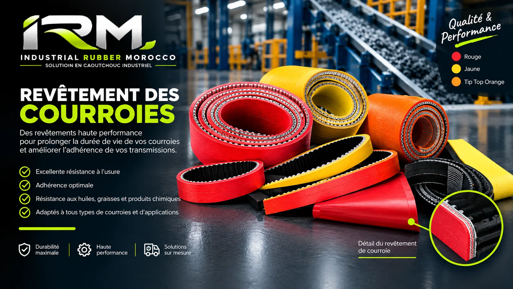 Revêtements de courroies