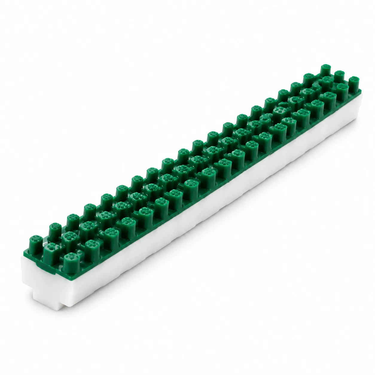 Barrette thermosoudable verte à picots — visuel illustratif